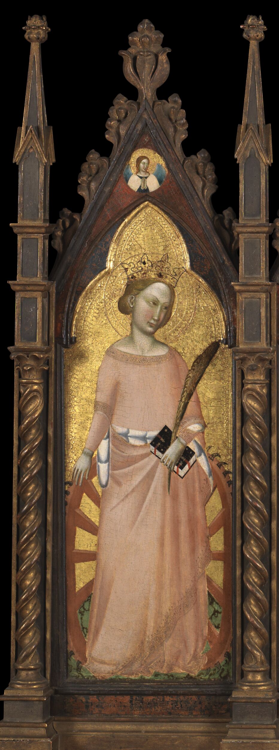 Saint Catherine (far left panel) by Master of the Dominican Effigies