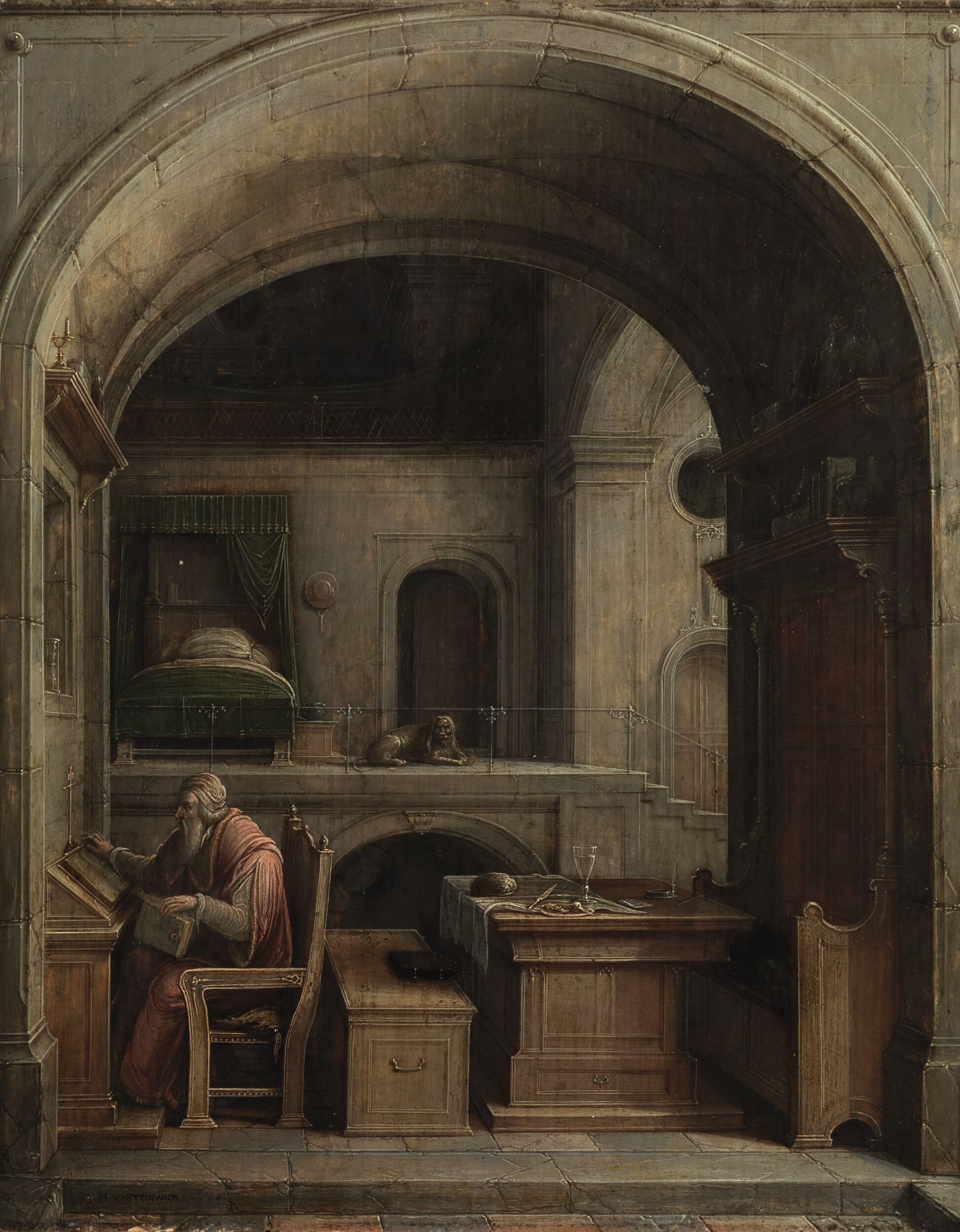 Saint Jerome in His Study by Hendrick van, the younger Steenwijck (Artists)ca.(Life dates)