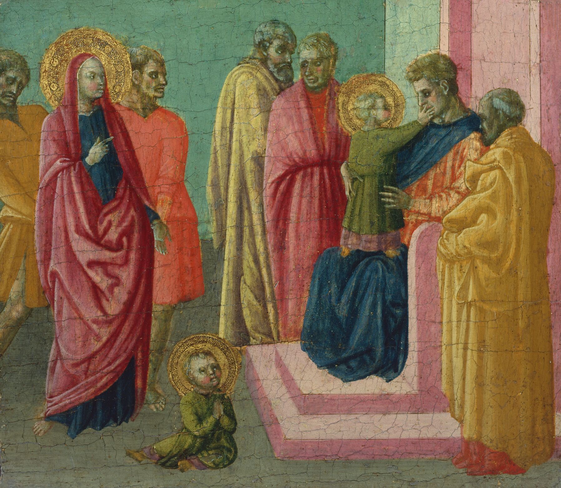 Saint Quiricus slaps the Judge (centre panel) by Borghese di Piero