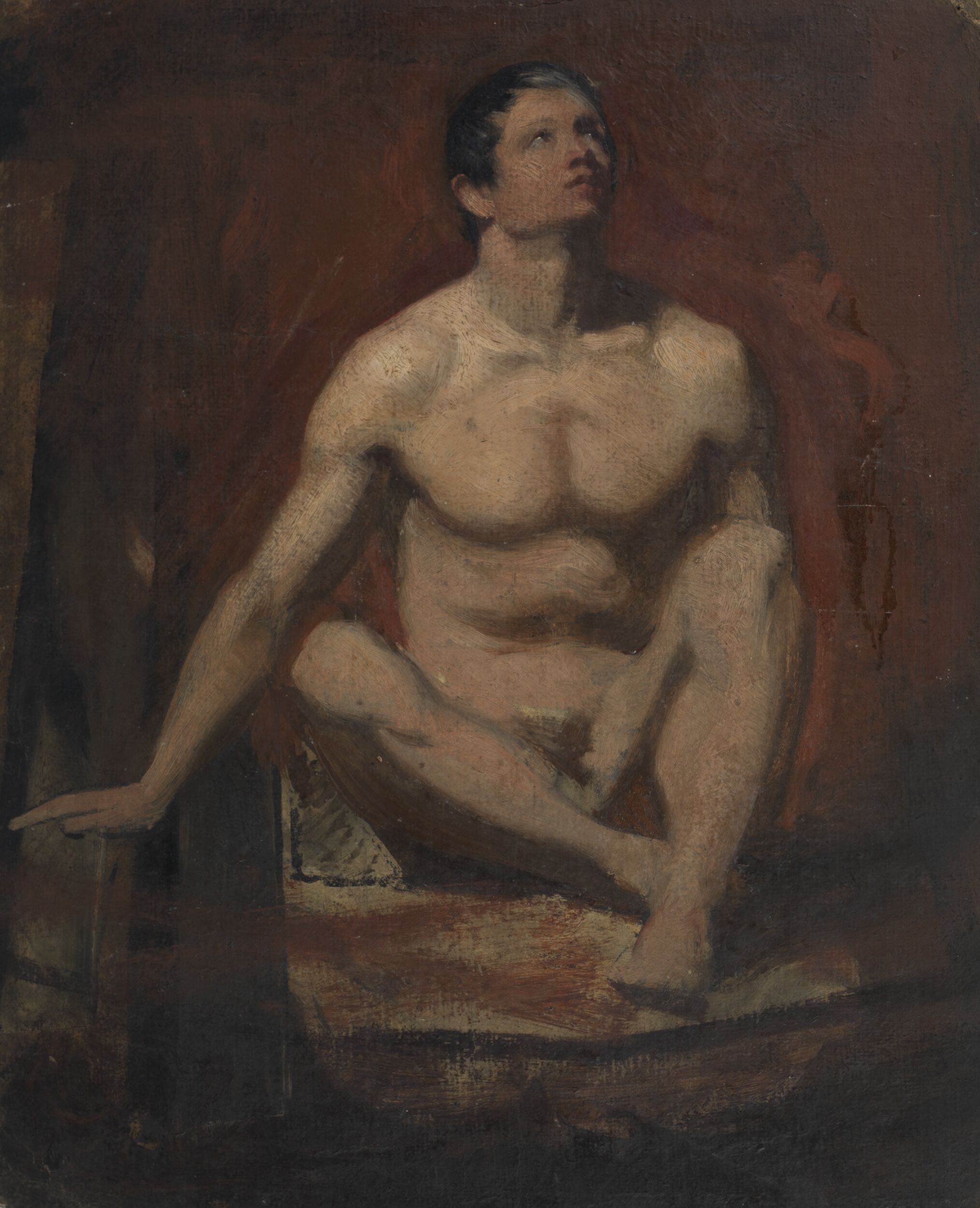 Seated Male Nude, Frontal View (recto)Seated Female Nude (verso) by William Etty
