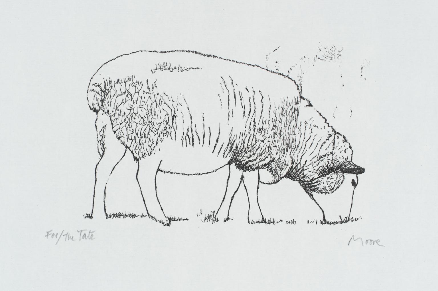 Sheep Grazing by Henry Moore OM, CH