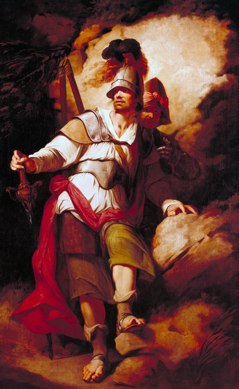 Sir Arthegal, the Knight of Justice, with Talus, the Iron Man (from Spenser’s ‘Faerie Queene’) by John Hamilton Mortimer