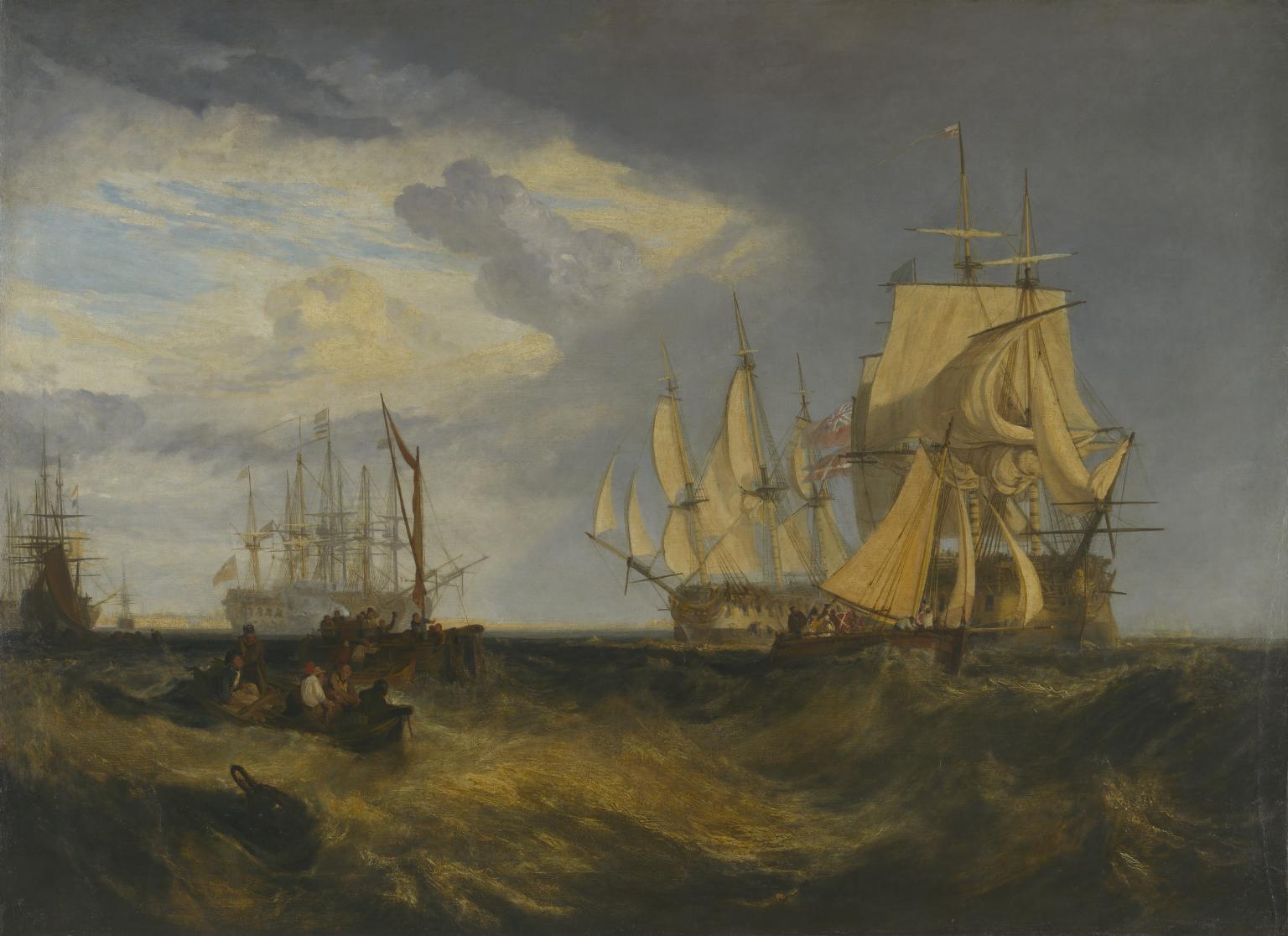 Spithead: Two Captured Danish Ships Entering Portsmouth Harbour by Joseph Mallord William Turner