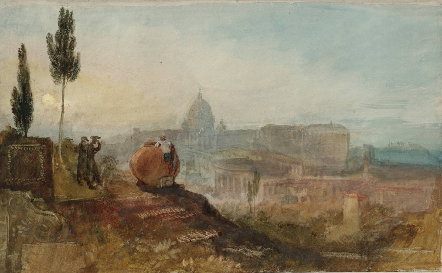 St Peter’s and the Vatican from the Gardens of the Villa Barberini, Rome by Joseph Mallord William Turner