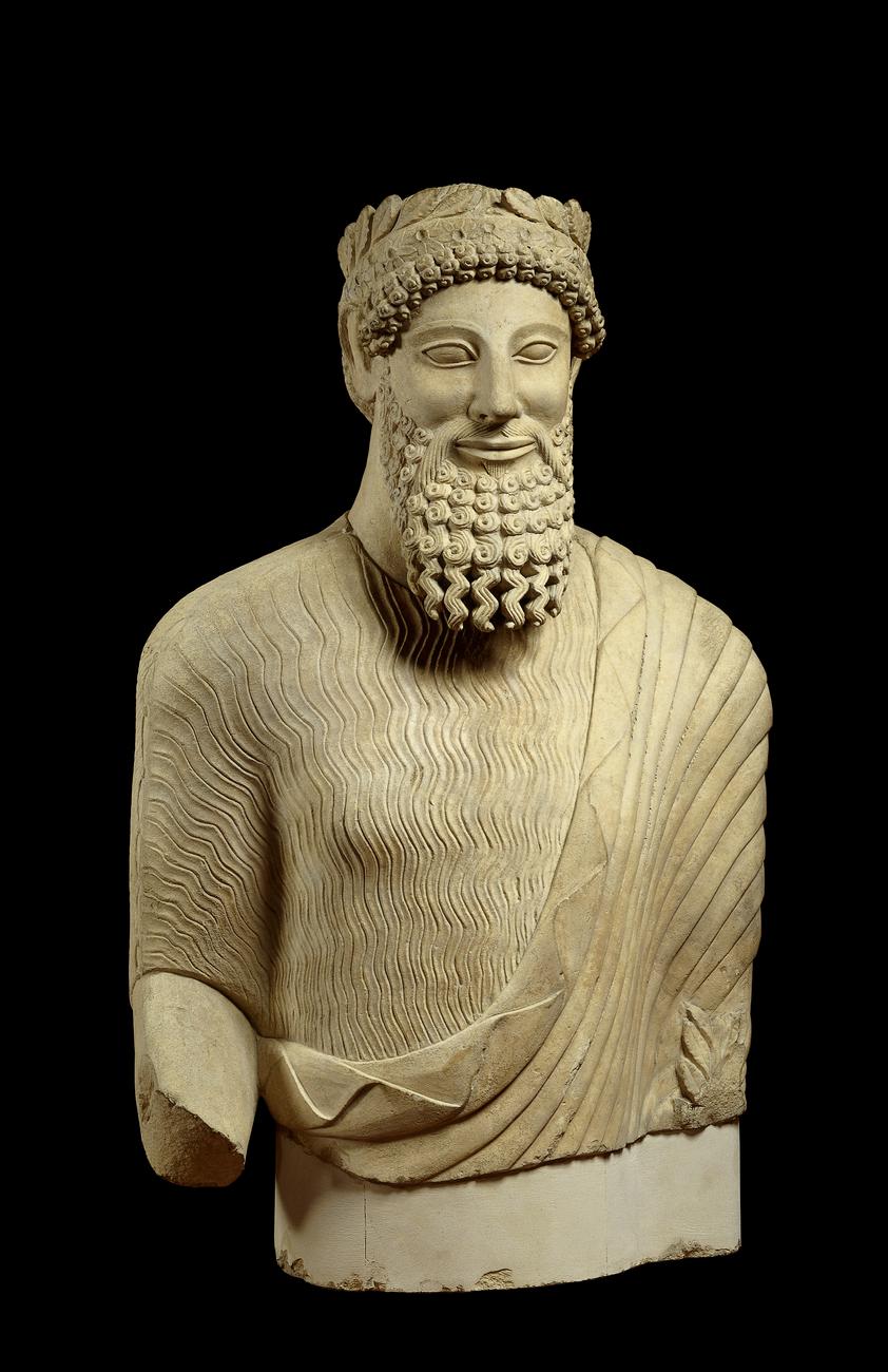 Statue of a bearded man