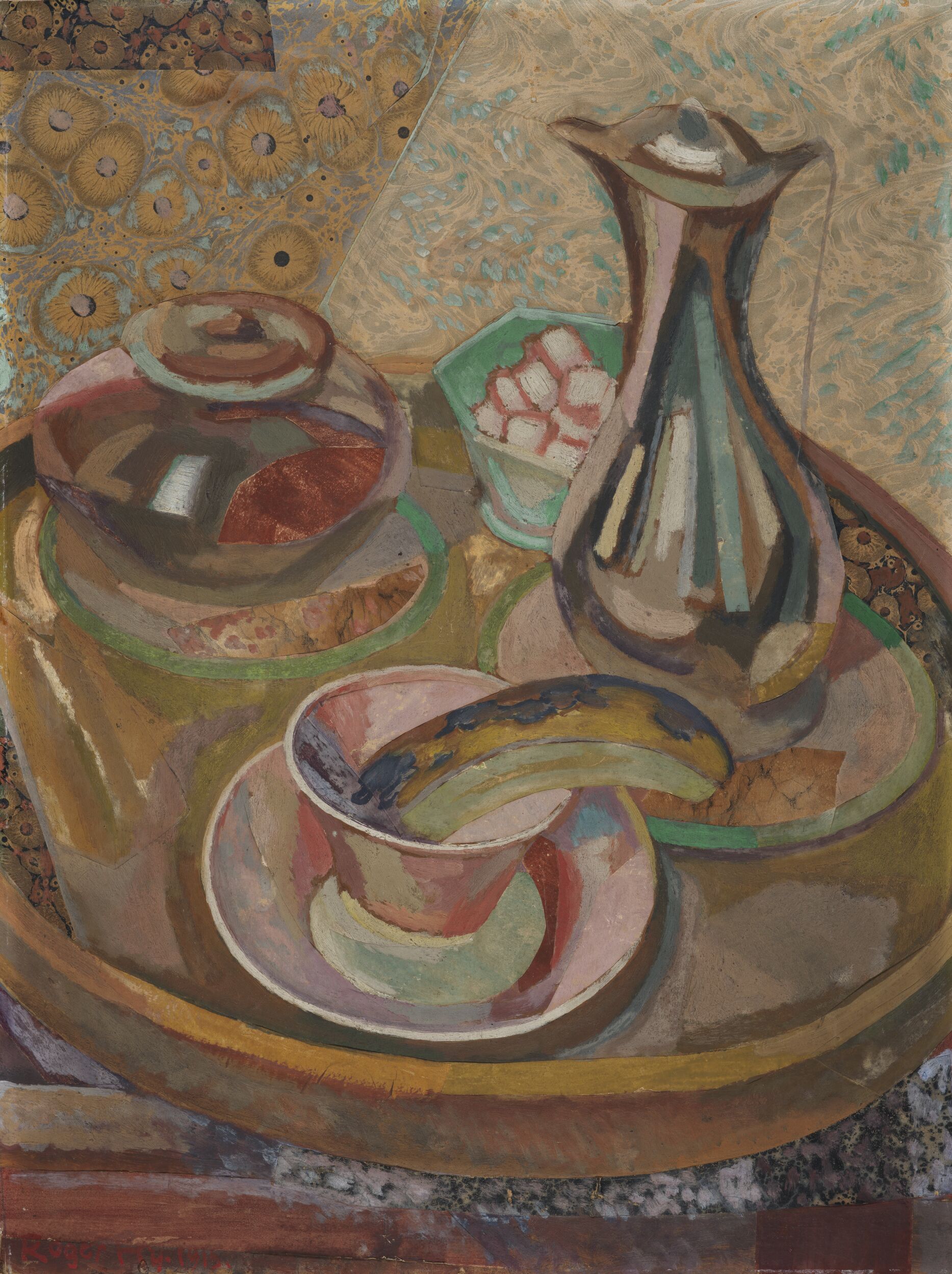 Still Life with Coffee PotFemale Nudes in a Landscape (verso) by Roger Eliot Fry