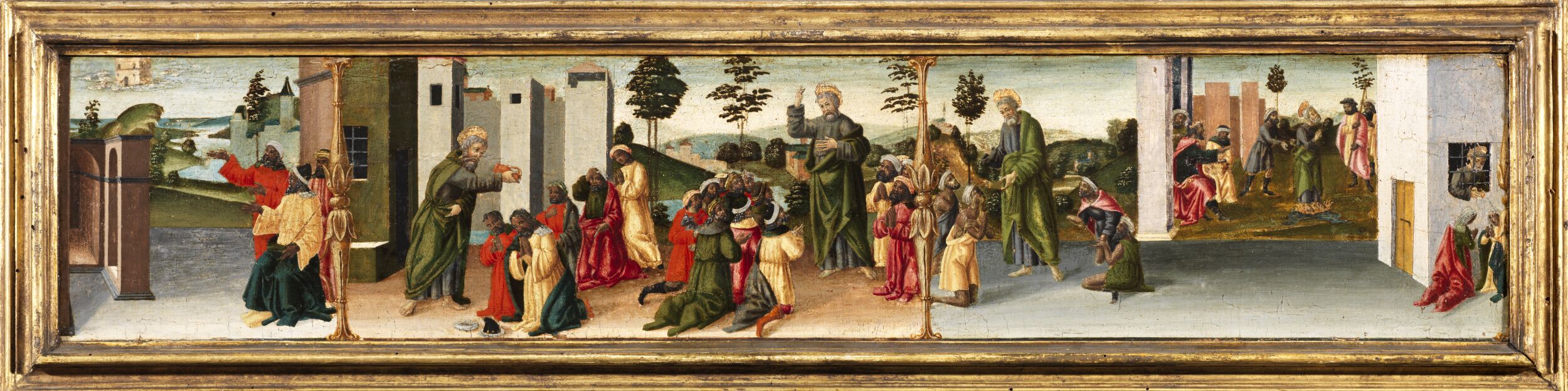 Story of Saint Thomas the Apostle - Saint Thomas baptises Gundaphorus, and other episodes by Vincenzo di Antonio Frediani