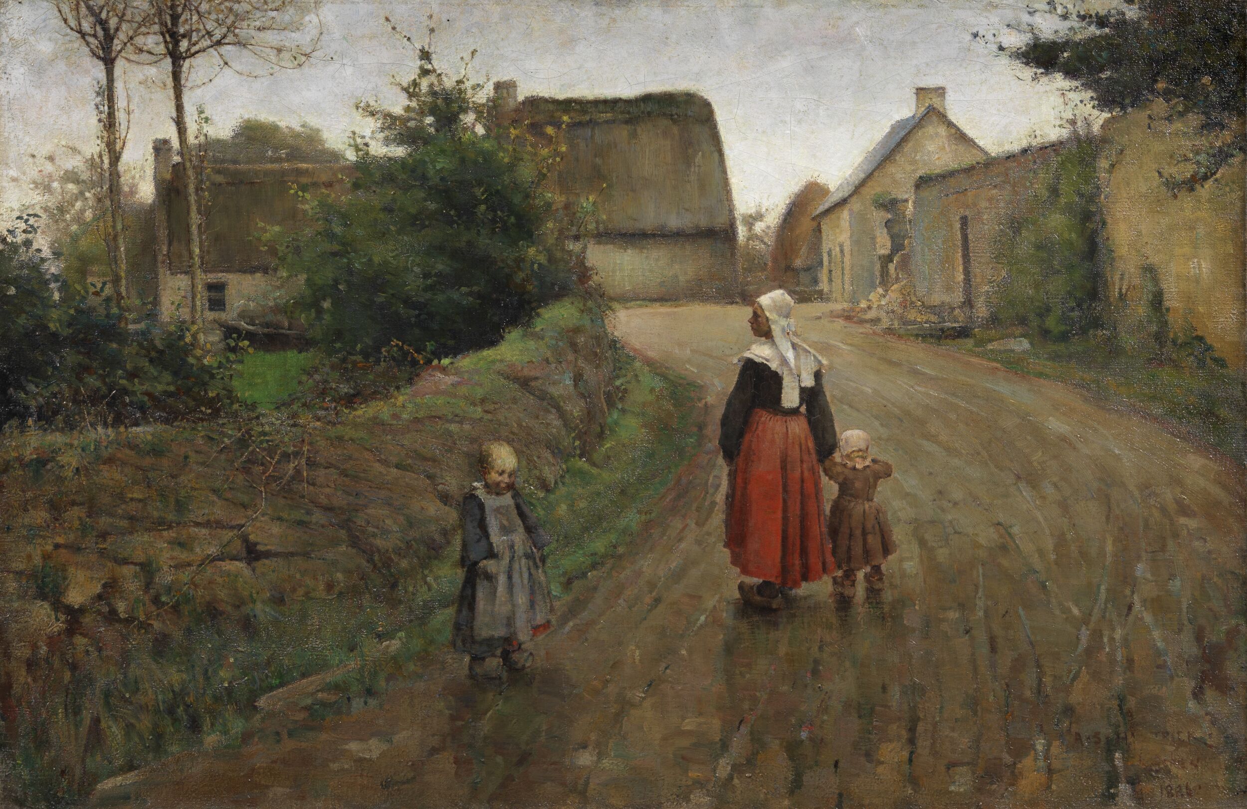Street in Pont Aven by Archibald Standish Hartrick