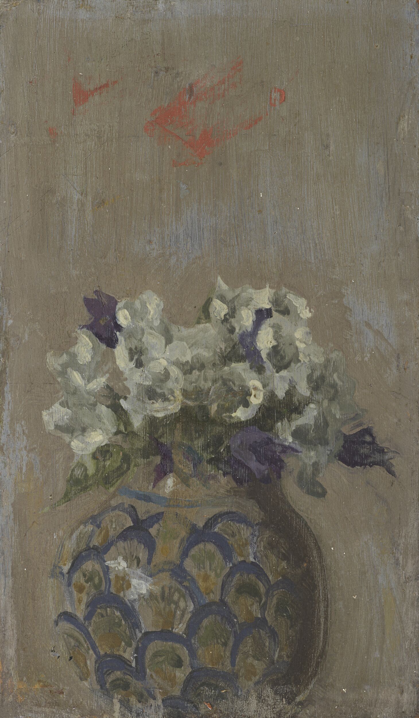 Sweet Violets - White and Blue Violets in a Patterned Bowl by Walter Richard Sickert