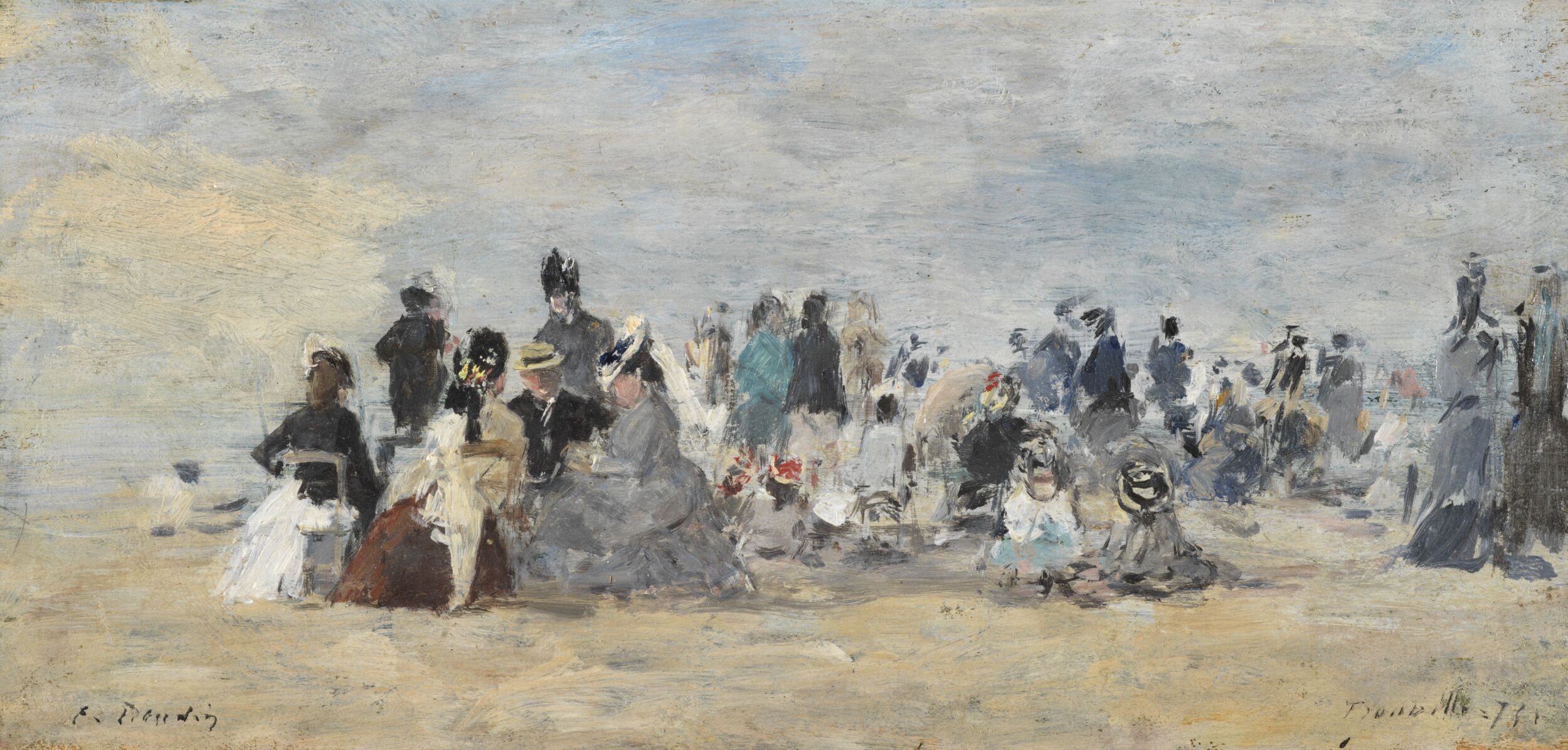 The Beach at Trouville by Eugène Louis Boudin
