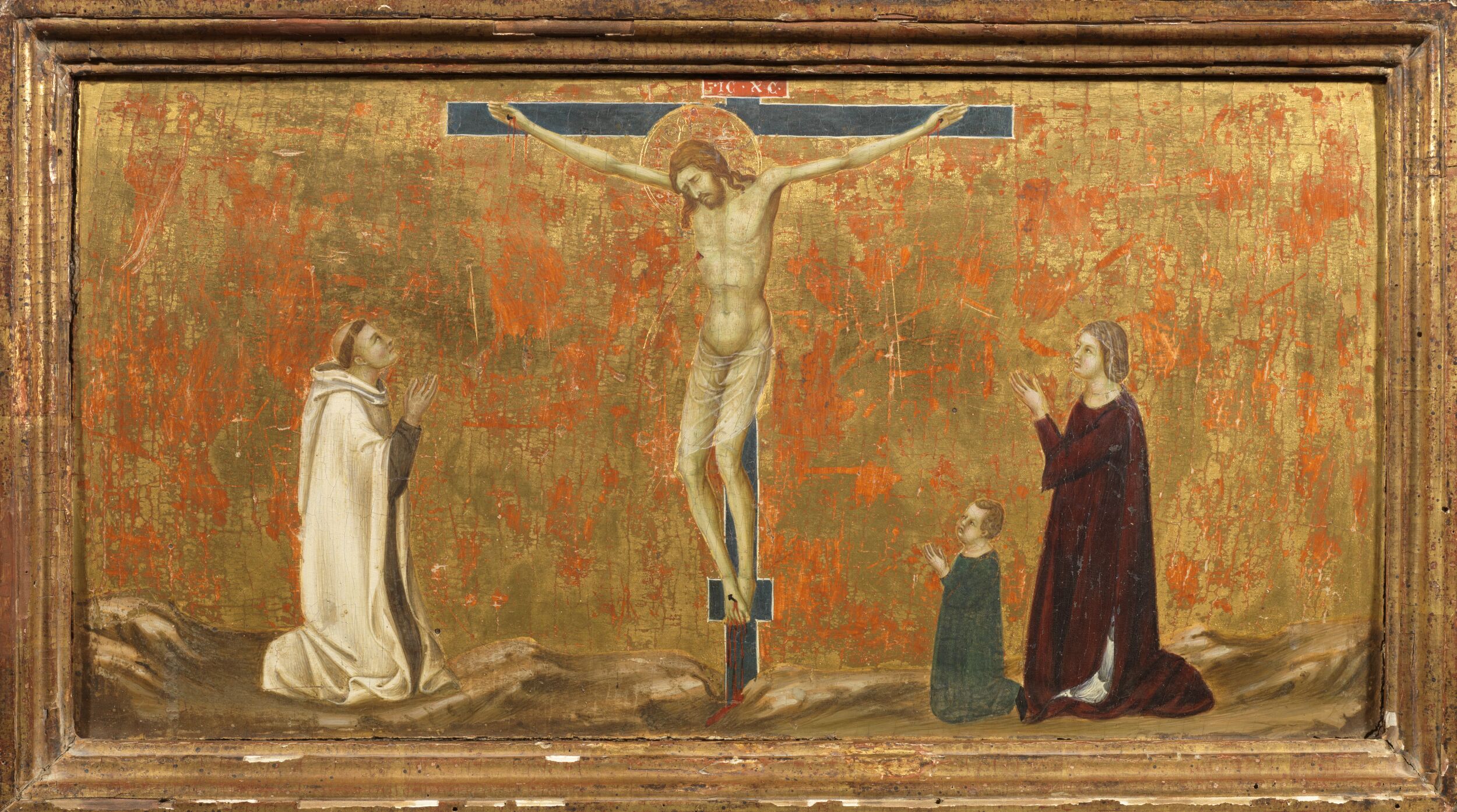The Crucifixion with Donors by Ugolino di Nerio (Artists)act.(Life dates)