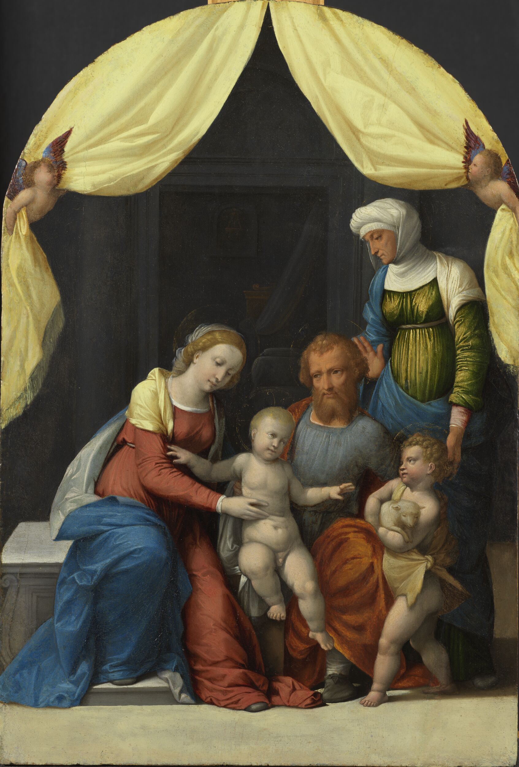 The Holy Family with the Infant Saint Elizabeth and John the Baptist by Benvenuto Tisi da Garofalo