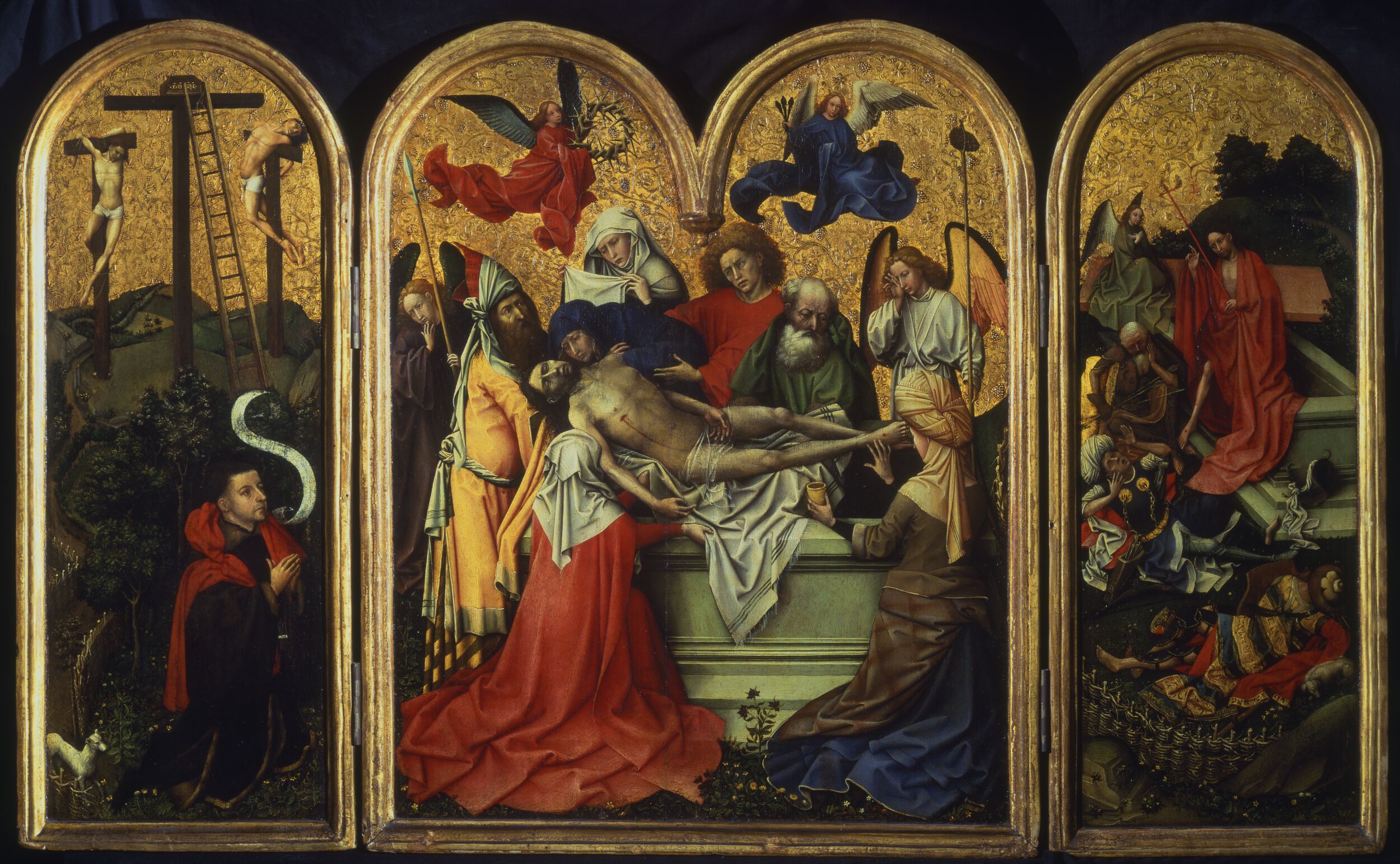 The Seilern Triptych - The Entombment by Robert Campin