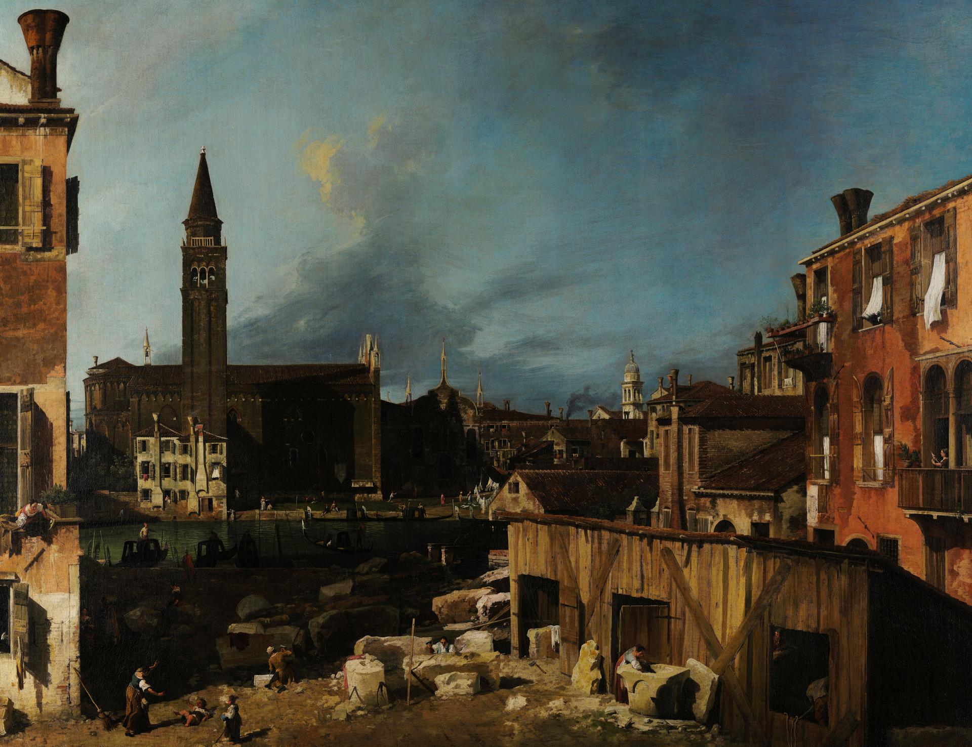 The Stonemason's Yard by Canaletto