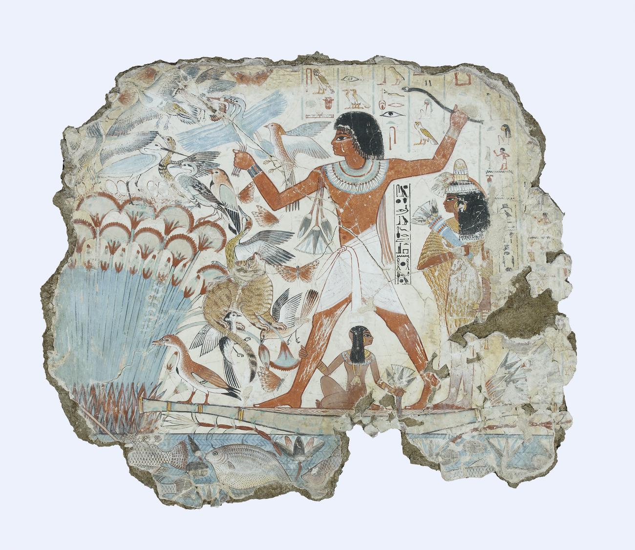Tomb-painting of a hunt in the marshes