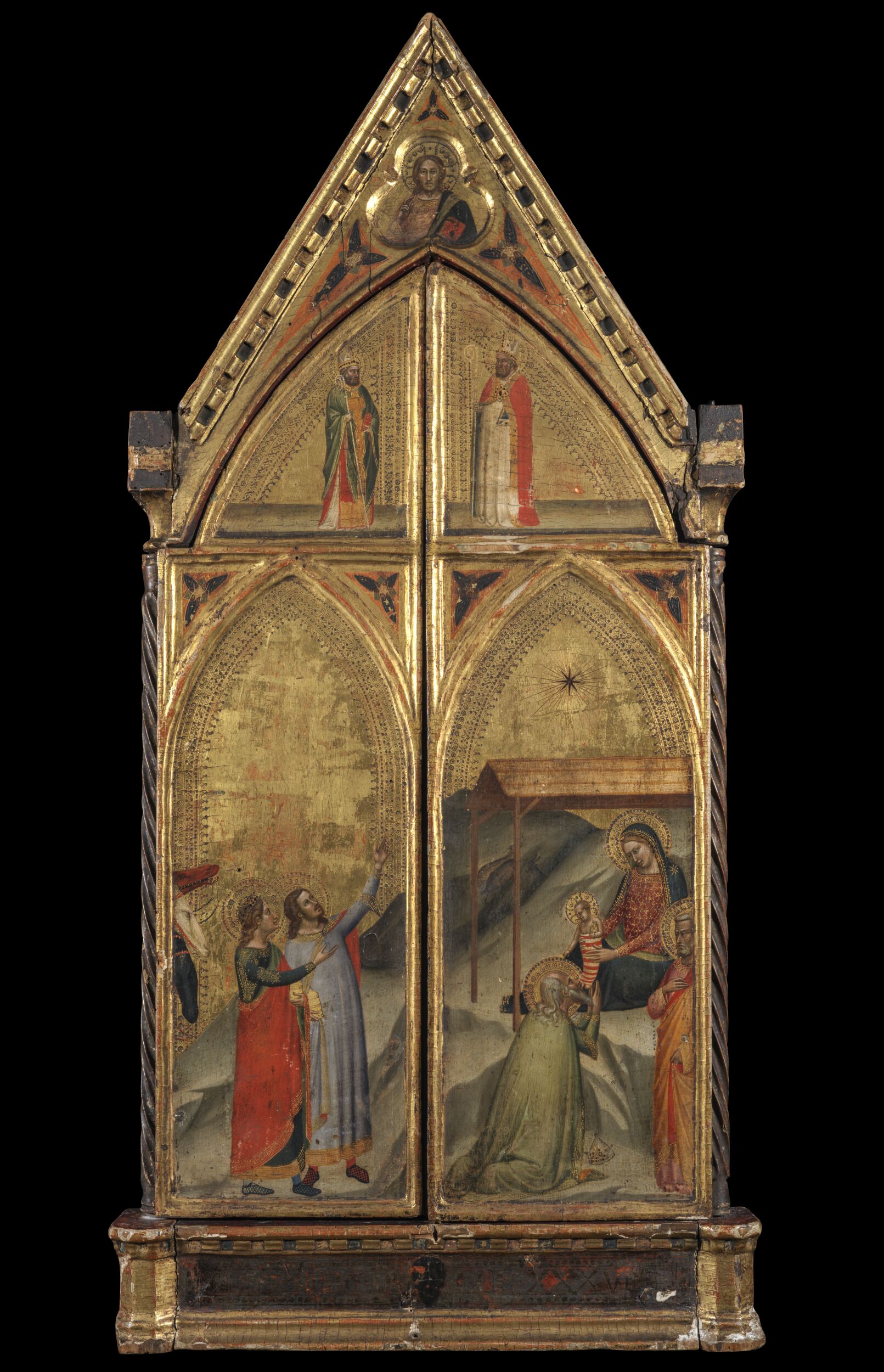 Triptych - The Virgin and Child Enthroned with Saints by Bernardo Daddi