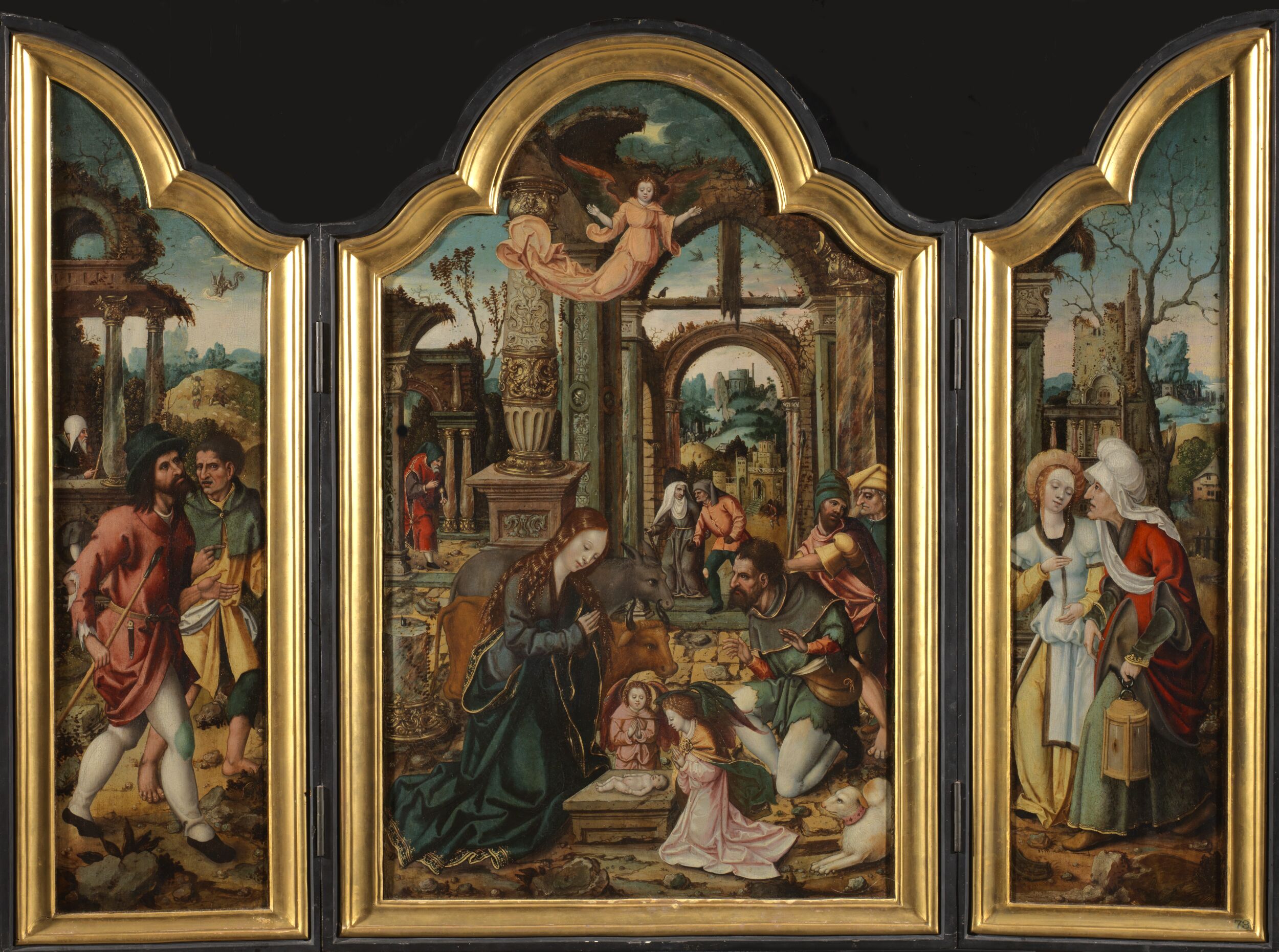 Triptych with the Adoration of the Shepherds by Netherlands (Antwerp) 16th century
