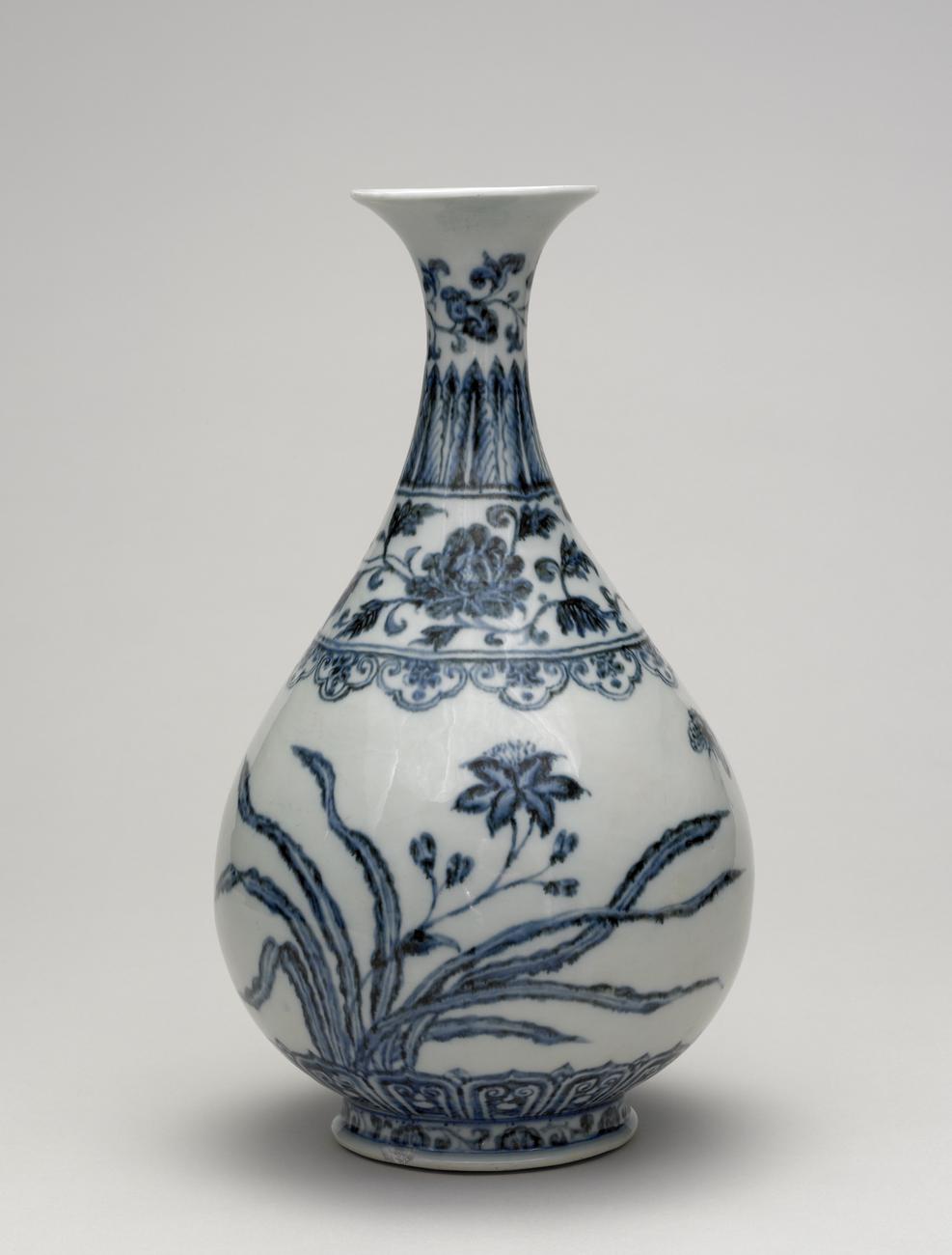 Vase with butterflies and daylilies
