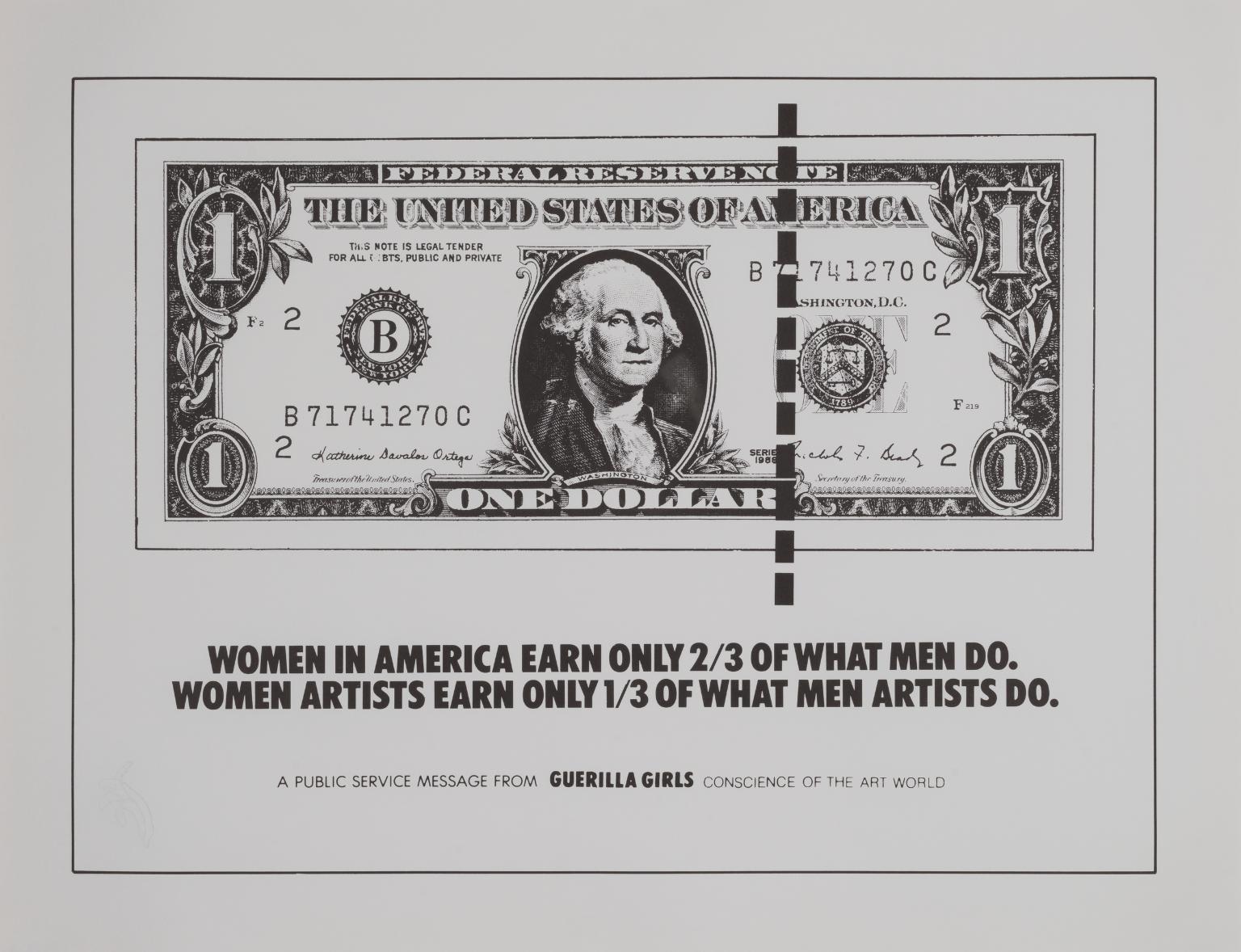 Women In America Earn Only 2/3 Of What Men Do by Guerrilla Girls
